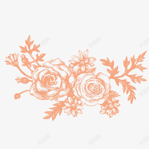 精美单色手绘花朵矢量图eps免抠素材_新图网 https://ixintu.com 手绘花朵 插画花朵 矢量图形 矢量花朵 矢量图