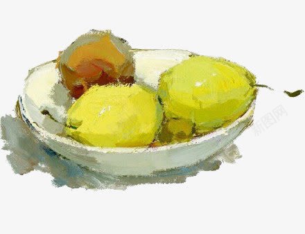 水果盘png免抠素材_新图网 https://ixintu.com 梨子 水果盘 油画
