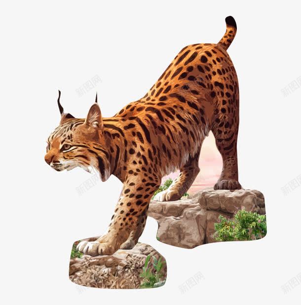 非洲狸猫png免抠素材_新图网 https://ixintu.com 斑点 猫科动物 肉丝动物 行踪诡异