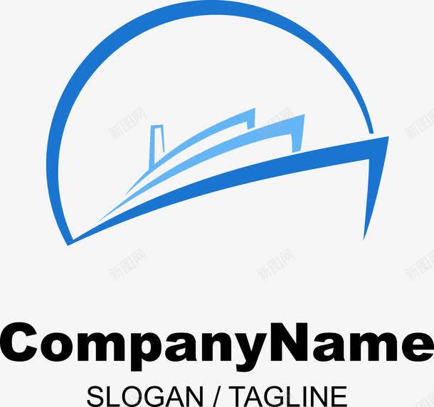 轮船线条LOGO图标png_新图网 https://ixintu.com 线条LOGO 轮船