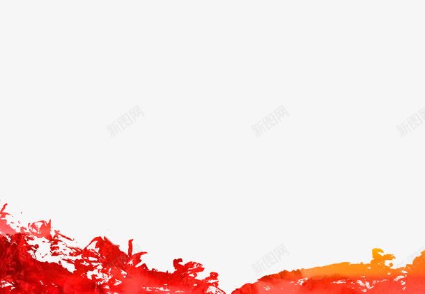 手绘水墨风红色画png免抠素材_新图网 https://ixintu.com 水墨 红色