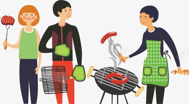 烧烤聚会矢量图ai免抠素材_新图网 https://ixintu.com 人物 朋友聚会 活动 烧烤 聚会 矢量图