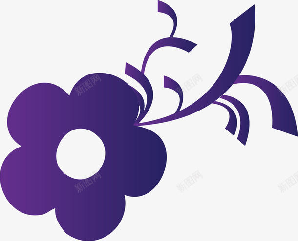 卡通花朵矢量图ai免抠素材_新图网 https://ixintu.com 卡通 紫色花纹 装饰花朵 矢量图