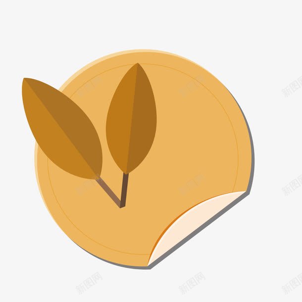 手绘圆形促销标签png免抠素材_新图网 https://ixintu.com 促销标签 叶子 插画 文本框 标签 装饰边框 边框