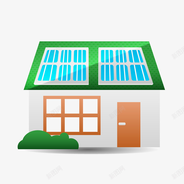 节能房子建筑png免抠素材_新图网 https://ixintu.com 卡通房子建筑 太阳能 背景装饰 节能房子建筑