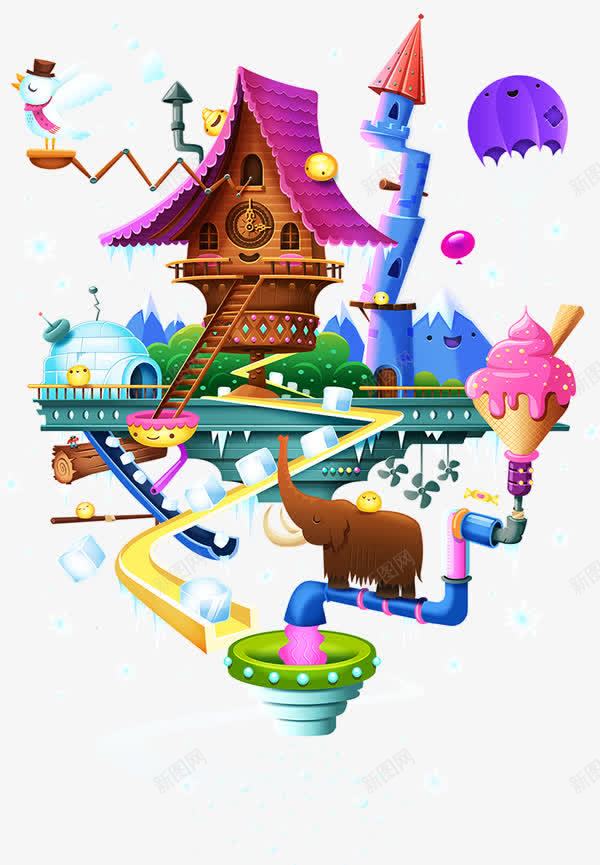 冰淇淋加工厂卡通图png免抠素材_新图网 https://ixintu.com 冰淇淋 加工厂 卡通