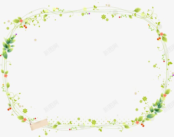 绿色树叶小花纹装饰png免抠素材_新图网 https://ixintu.com 树叶 绿色 花纹 装饰