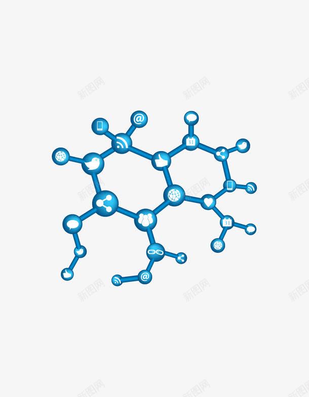 高分子矢量图ai免抠素材_新图网 https://ixintu.com 制药 化学 蓝色 矢量图