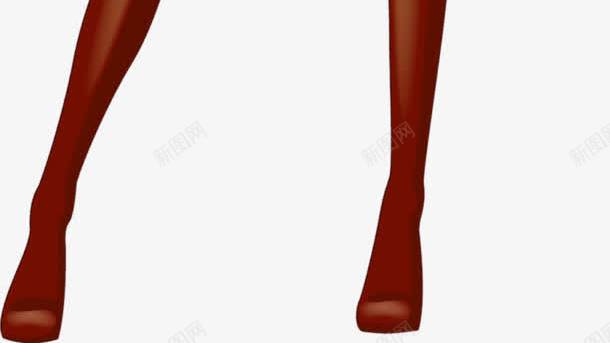 购物女郎png免抠素材_新图网 https://ixintu.com 棕色 红色 购物袋 长卷发