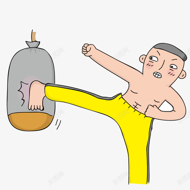 打沙袋的男孩矢量图ai免抠素材_新图网 https://ixintu.com 卡通 沙袋 男孩 矢量图