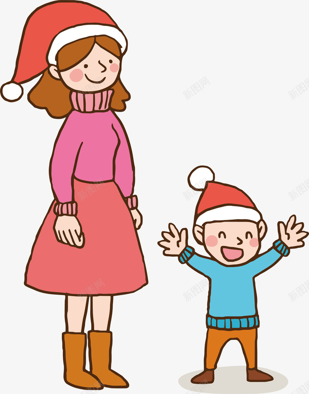 过圣诞的母子矢量图ai免抠素材_新图网 https://ixintu.com 圣诞快乐 圣诞节 母子 母子过圣诞 矢量png 过圣诞 矢量图