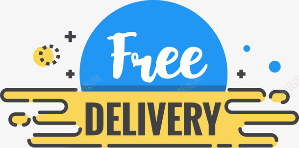 卡通包邮标签png免抠素材_新图网 https://ixintu.com delivery fiee 促销 免邮 包邮 卡通标签 装饰图案