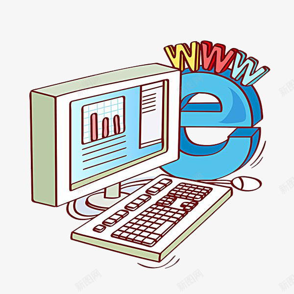 电脑卡通png免抠素材_新图网 https://ixintu.com 免抠卡通素材 卡通png 浏览器卡通素材 电脑卡通素材
