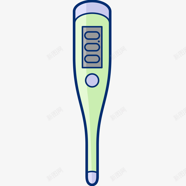 浅绿色温度计插画矢量图ai免抠素材_新图网 https://ixintu.com 体温计 免抠PNG 医疗医药 卡通温度计 浅绿色温度计矢量插画 温度计 矢量图