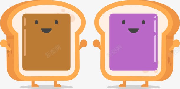 卡通面包片png免抠素材_新图网 https://ixintu.com 卡通面包 面包果酱 面包片