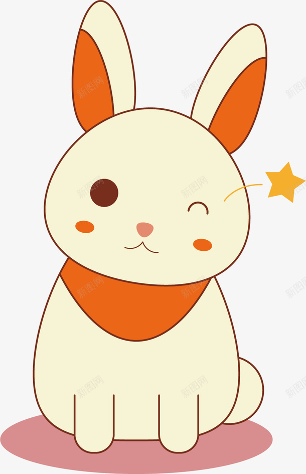 眨眼睛小兔矢量图ai免抠素材_新图网 https://ixintu.com 创意 卡通 商务 小兔 手绘 眨眼 简约 矢量图