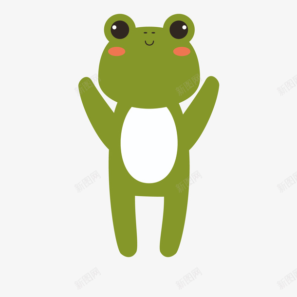 绿色小青蛙动物手绘矢量图ai免抠素材_新图网 https://ixintu.com 两栖动物 动物 卡通 可爱 绿色 腮红 青蛙 矢量图