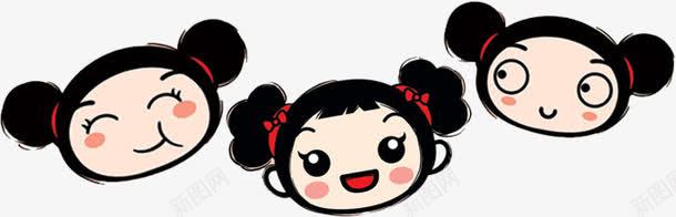 卡通可爱女孩头像七夕png免抠素材_新图网 https://ixintu.com 七夕 卡通 可爱 头像 女孩