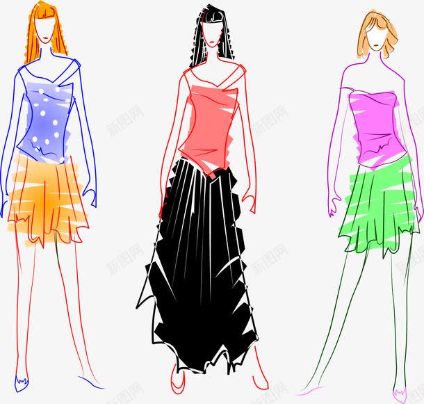 服装手绘稿png免抠素材_新图网 https://ixintu.com 服装设计手绘稿