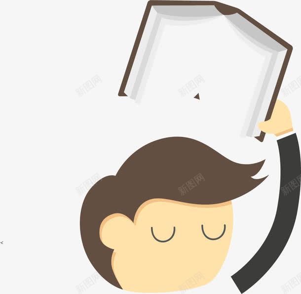 手绘拿书本的人png免抠素材_新图网 https://ixintu.com 思考 手绘 拿书本的人