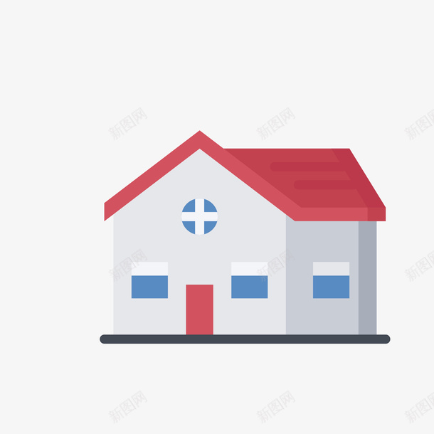 卡通住宅建筑图标矢量图eps_新图网 https://ixintu.com 住宅 免抠图PNG 卡通 图标 建筑 矢量图