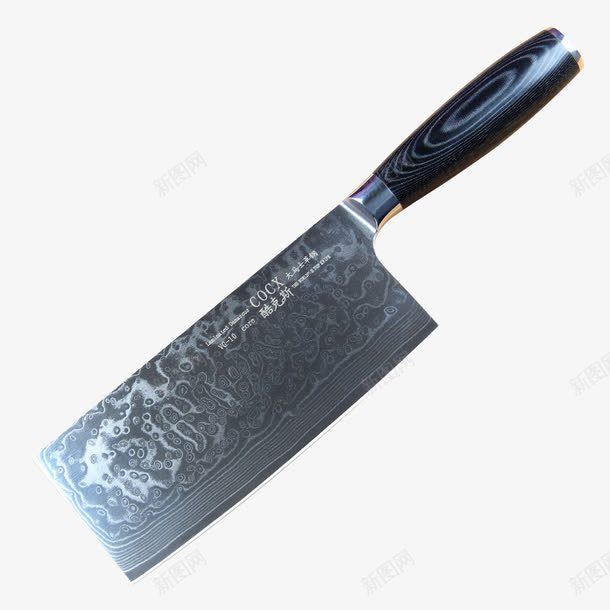 花纹砍刀png免抠素材_新图网 https://ixintu.com 不锈钢刀 产品实物 刀 切片刀 切肉刀 水果刀 砍刀 菜刀 锻打刀