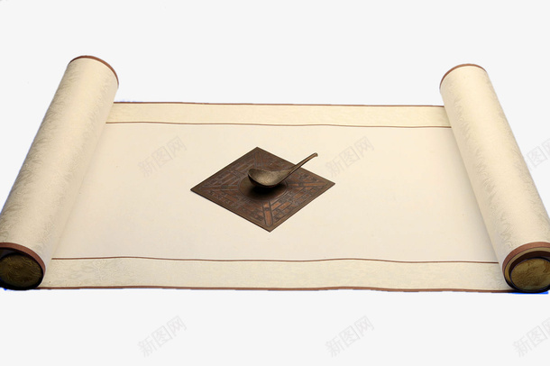 司南画轴png免抠素材_新图网 https://ixintu.com 中国风画轴 古风画轴 司南画轴 复古画轴 水墨画轴 画轴