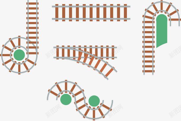 手绘火车道png免抠素材_新图网 https://ixintu.com 卡通 手绘 火车道 玩具车道 铁轨