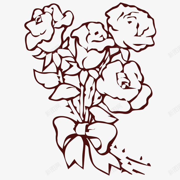 卡通玫瑰花装饰矢量图ai免抠素材_新图网 https://ixintu.com 卡通 卡通设计 手绘 手绘植物 玫瑰花简笔画 简笔画 花朵设计 装饰图案 矢量图