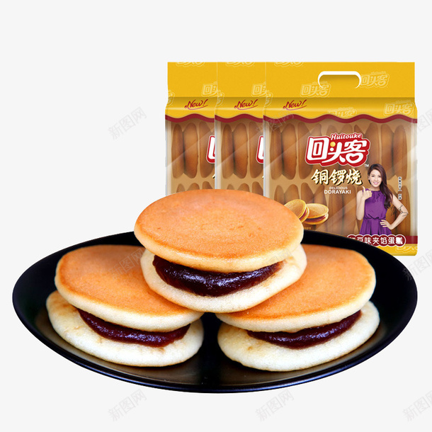 回头客铜锣烧png免抠素材_新图网 https://ixintu.com 产品实物 夹心 早餐 糕点 饼干