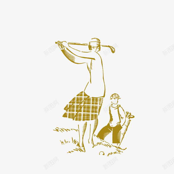 打高尔夫矢量图ai免抠素材_新图网 https://ixintu.com 两个 人 手绘 简图 高尔夫杆 矢量图