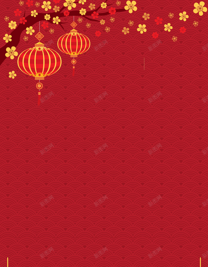 com 2017鸡年 中国风 中国风海 中式角花 卡通 新年 新年背景 梅花