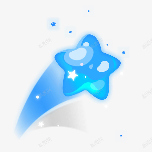 蓝色卡通星星装饰图案png免抠素材_新图网 https://ixintu.com 免抠PNG 卡通 星星 蓝色 装饰图案