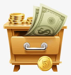 手绘卡通黄色柜子金币png免抠素材_新图网 https://ixintu.com 卡通 柜子 金币 黄色