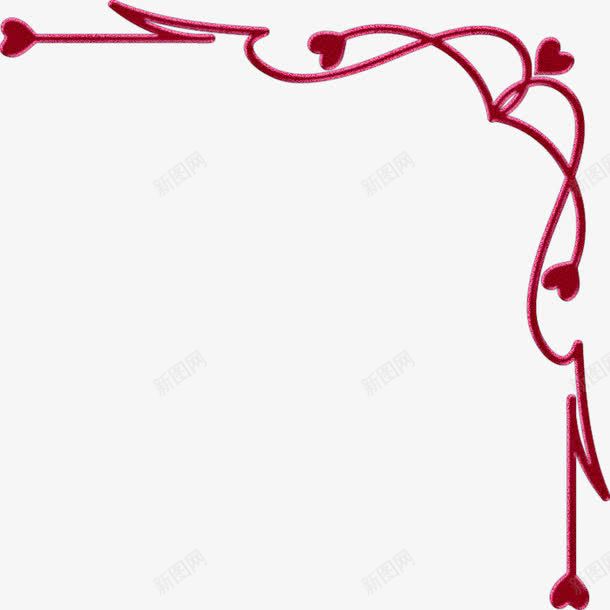 爱心粉色卡通边框png免抠素材_新图网 https://ixintu.com 卡通 爱心 粉色 边框
