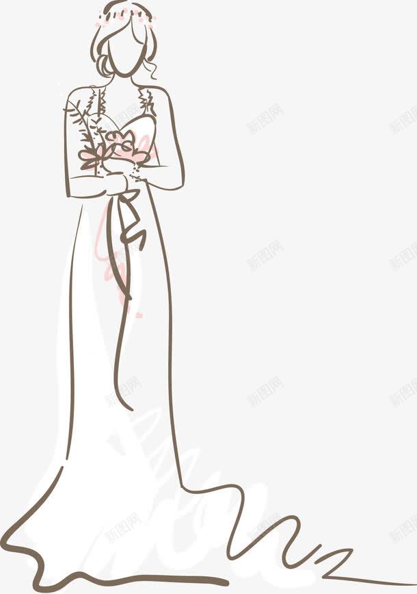 手捧花女png免抠素材_新图网 https://ixintu.com 女孩 婚纱 新娘 鲜花