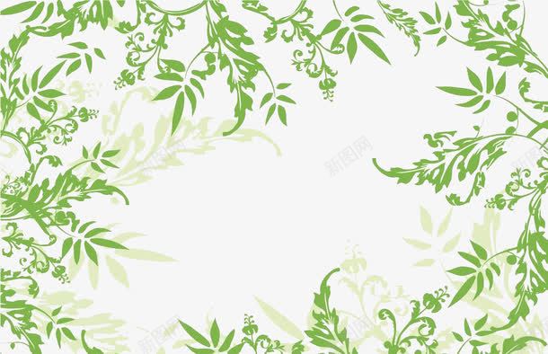 树叶相框png免抠素材_新图网 https://ixintu.com 免抠素材 数字驿站 浅绿色 矢量素材 葫芦藤