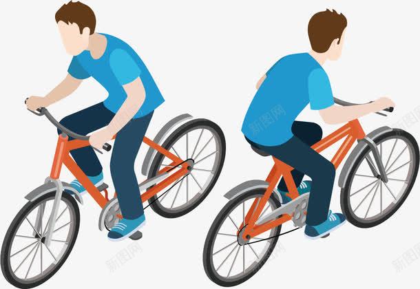 骑自行车的人png免抠素材_新图网 https://ixintu.com 扁平化 男生 自行车 骑自行车的人