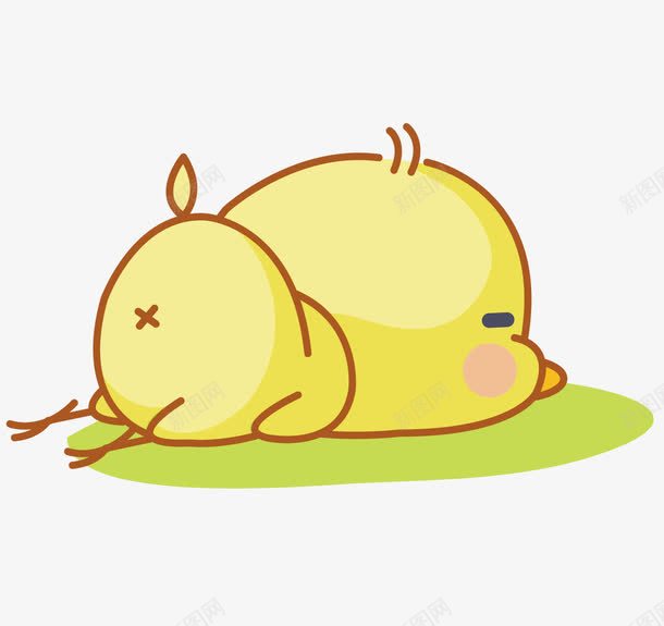 趴在地上的小鸭子png免抠素材_新图网 https://ixintu.com 动物 卡通 小鸭子 矢量小黄鸭子