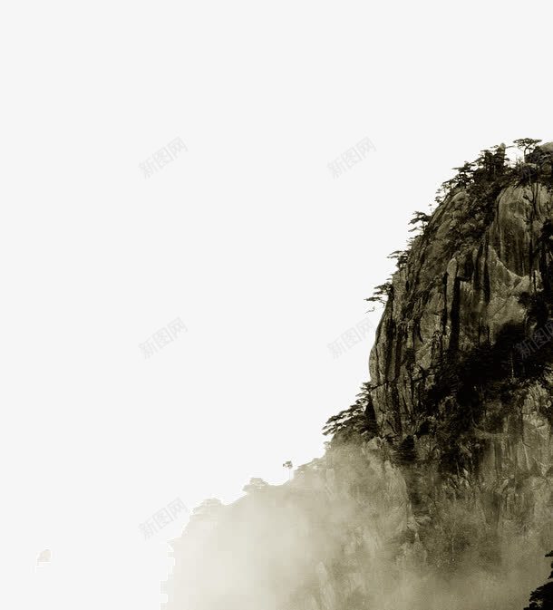 远程山峰峰景png免抠素材_新图网 https://ixintu.com 中国风 山 水墨