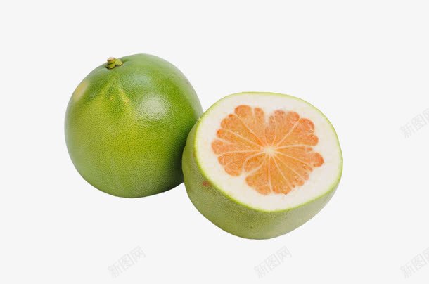 绿色厚皮黄肉柚子png免抠素材_新图网 https://ixintu.com 厚皮柚 果实 果肉 柚子 水果 白柚 秋冬水果 维生素C 绿色柚子皮 绿色蜜柚 黄肉柚