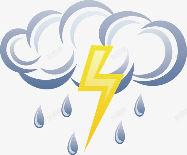 打雷元素矢量图ai免抠素材_新图网 https://ixintu.com png 下雨 卡通 打雷矢量 矢量元素 矢量图