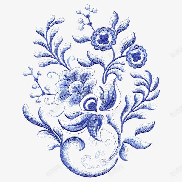 绣花图案png免抠素材_新图网 https://ixintu.com 植物 绣花 绣花图片 青花