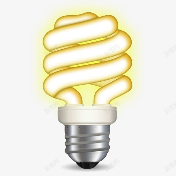 黄光节能灯png免抠素材_新图网 https://ixintu.com 素材 节能灯
