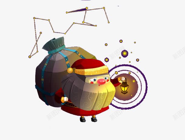 圣诞老人背礼物png免抠素材_新图网 https://ixintu.com 一袋礼物 圣诞老人 插图