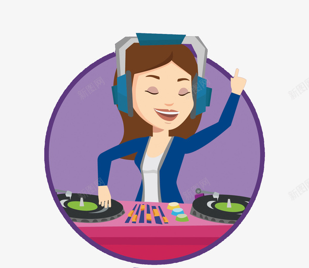 紫色扁平化DJ矢量图eps免抠素材_新图网 https://ixintu.com DJPNG矢量图 DJ免扣PNG图 卡通 手绘 矢量DJ 紫色 音乐 矢量图