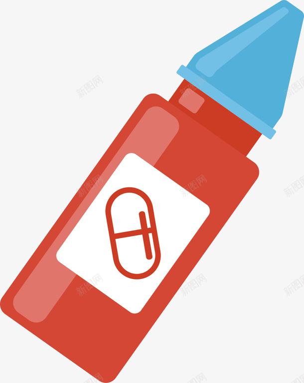 装有常用药的药瓶矢量图ai免抠素材_新图网 https://ixintu.com 医疗用品 卡通 手绘 盖子 红色 药品 蓝色 矢量图