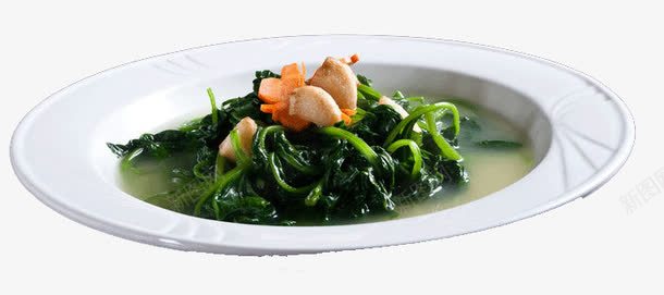 蒜子上汤浸菠菜png免抠素材_新图网 https://ixintu.com 家常菜 菜品 蒜子上汤浸菠菜