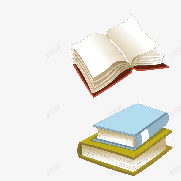 翻开的书籍矢量图ai免抠素材_新图网 https://ixintu.com 书籍 看书 翻开 矢量图