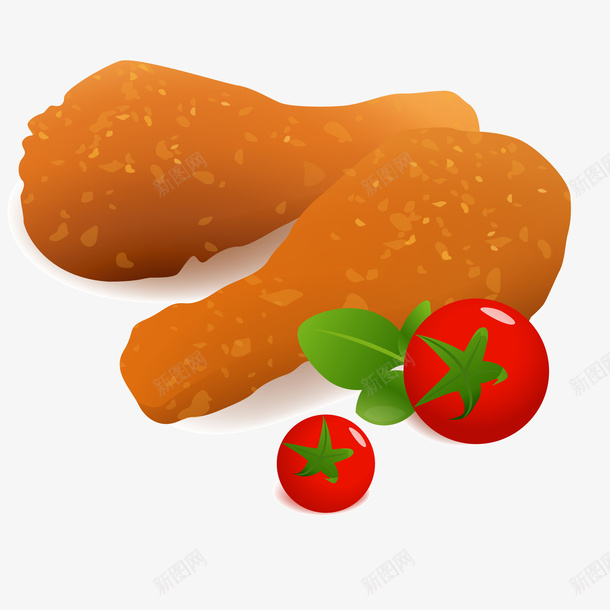 美味的油炸鸡腿矢量图ai免抠素材_新图网 https://ixintu.com 517吃货节 卡通 快餐食物 油炸鸡腿 脆皮鸡腿 矢量图